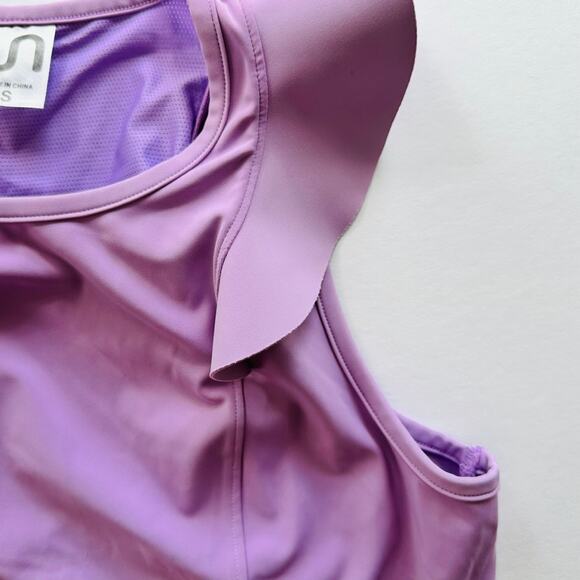 Urban Savage Ruffle Sleeveless Top Size Small Orchid Purple Pickleball Tennis - Picture 4 of 8